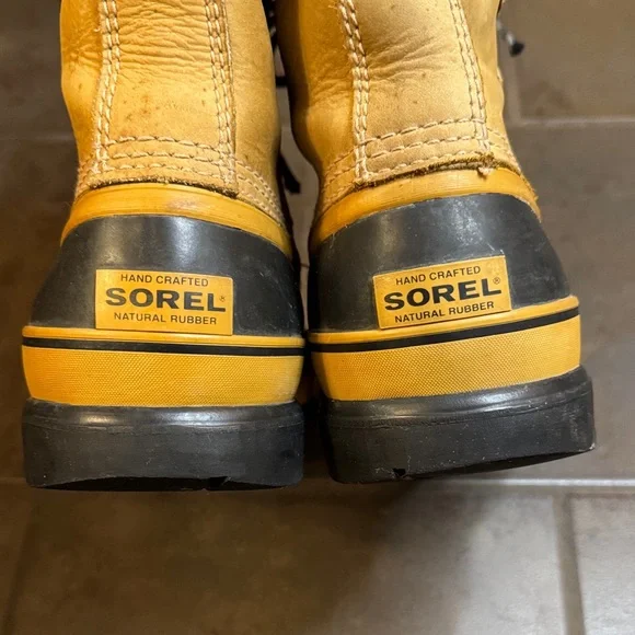 Sorel Men’s Caribou Winter Snow Boots Camel Waterproof Sherpa Cuff Size 8 - Picture 8 of 9
